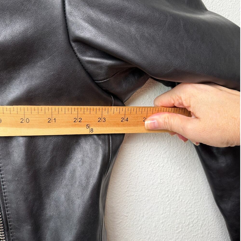 Versace Black Leather Moto Biker Jacket Men L - Picture 15 of 16